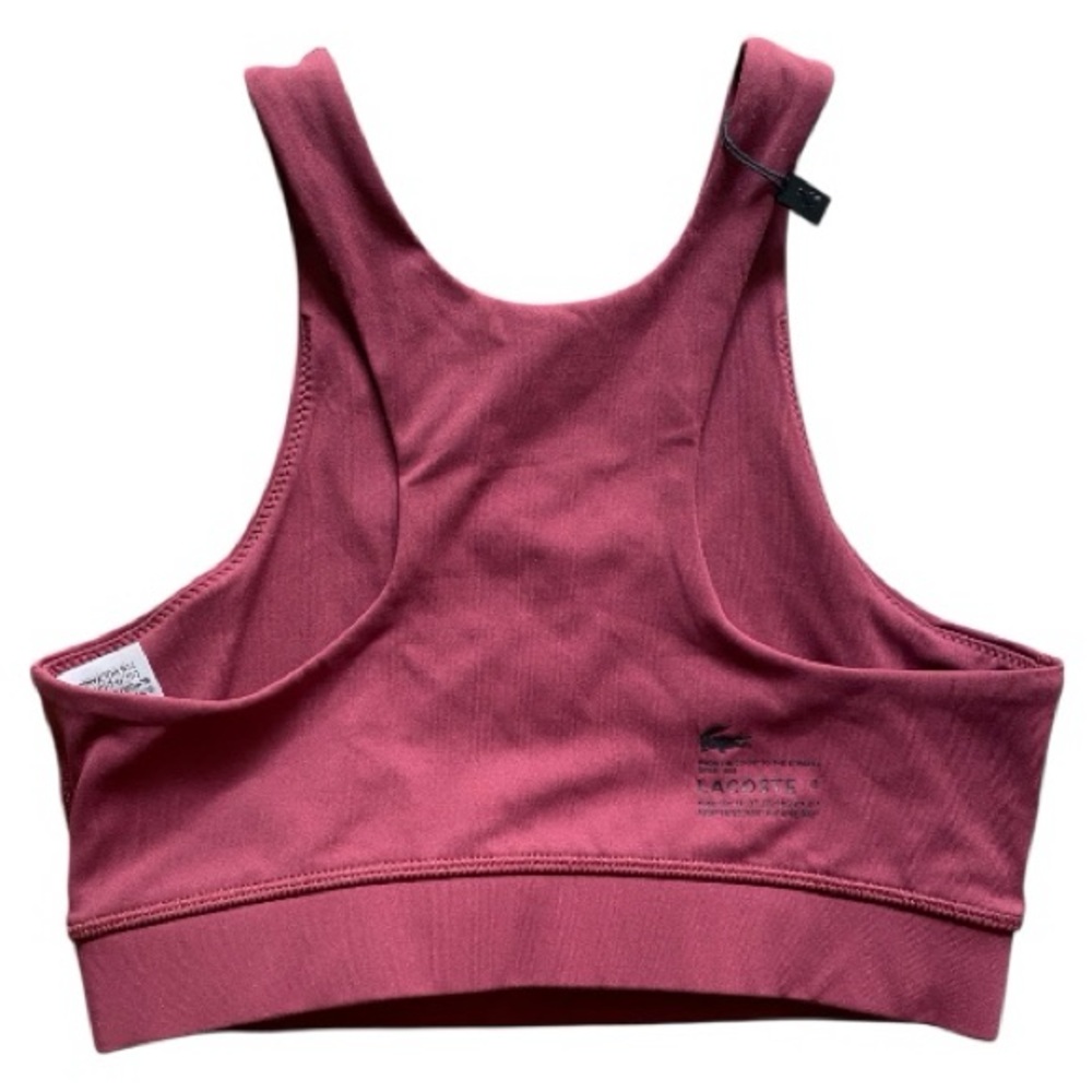 NWT Lacoste Women Quick Dry Sports Bra Burgundy Small - Picture 2 of 4